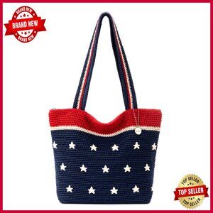 Hand Crochet Recycled Tote Bag with Shoulder Straps for Everyday Travel